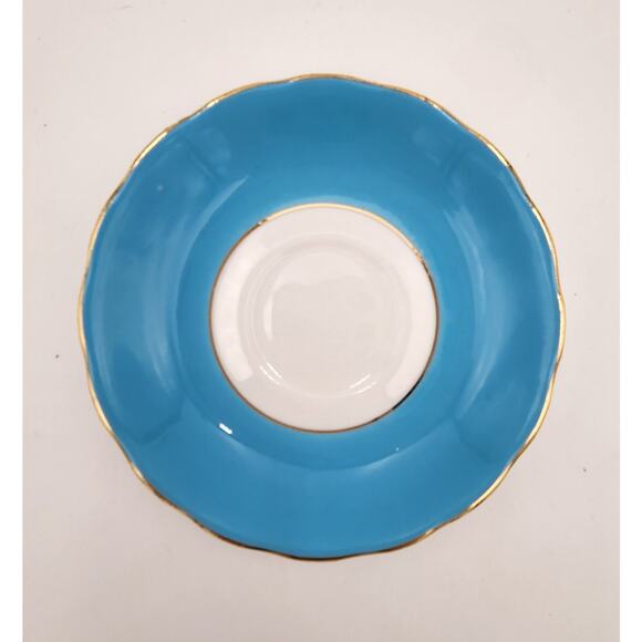 1960s Colclough Ballet Harlequin Blue Bone China Teacup Saucer Set Ridgway - Picture 3 of 16